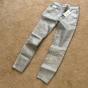 FRAME Metallic silver pants NWT FRAME brand jeans sz 25 retail $250